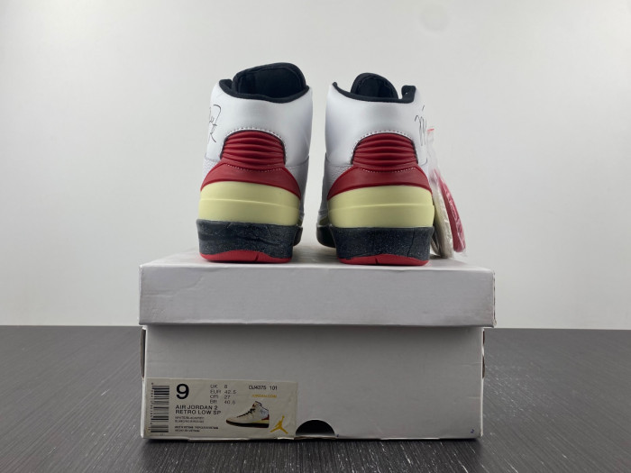 off white x air jordan 2 high sp white red black shoes dj4375-101