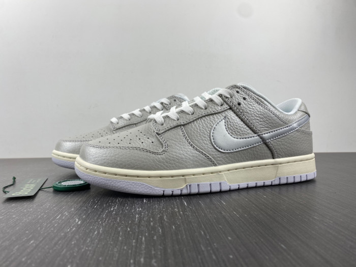 nike dunk low metallic silver - dx3197-095