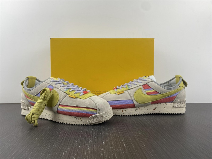 union x nike cortez yellow purple red dr1413-100