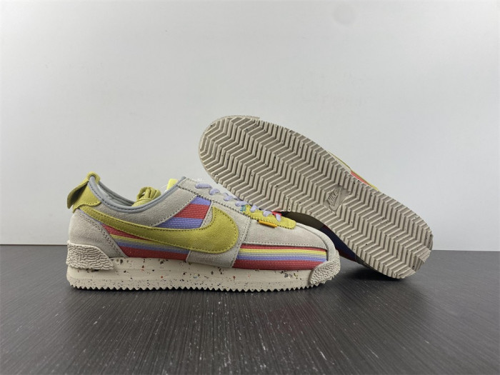 union x nike cortez yellow purple red dr1413-100