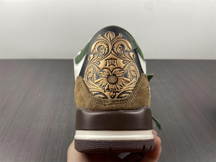 air jordan 3 retro se white dark brown green shoes 398614-500