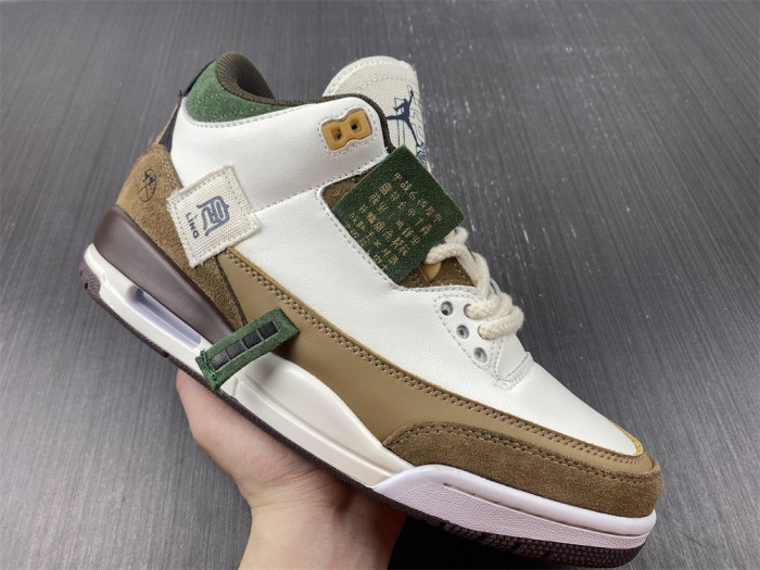 air jordan 3 retro se white dark brown green shoes 398614-500