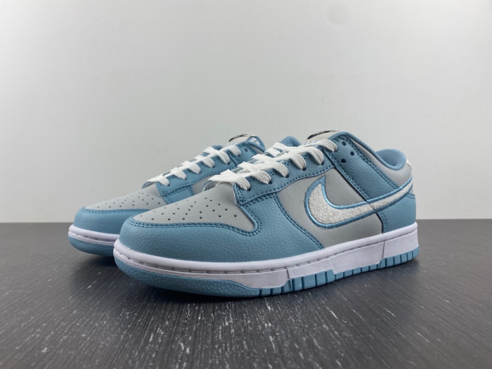 nike dunk low retro fleece  worn blue fb1871-011