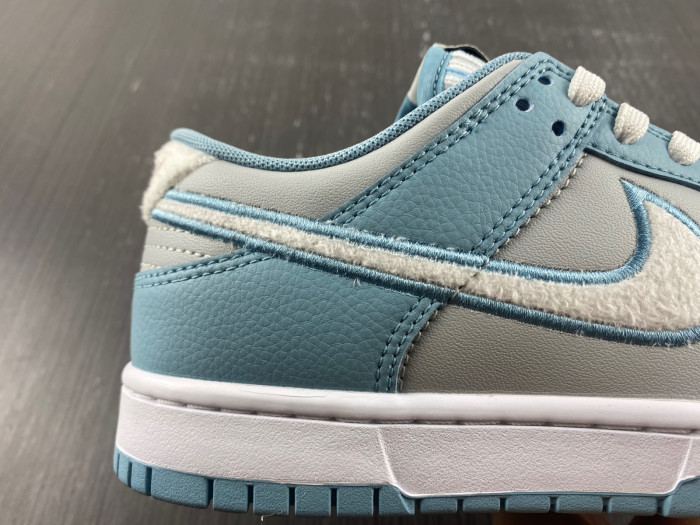 nike dunk low retro fleece  worn blue fb1871-011