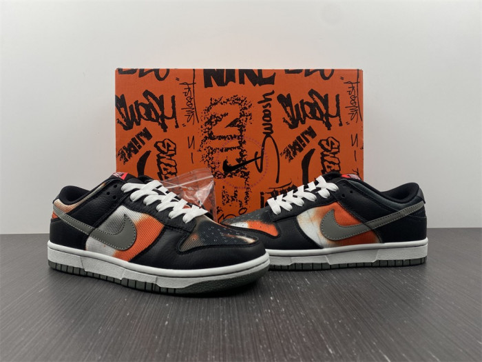 nike dunk low graffiti black red - dm0108-001