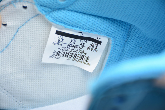 jordan 1 retro unc  555088-117