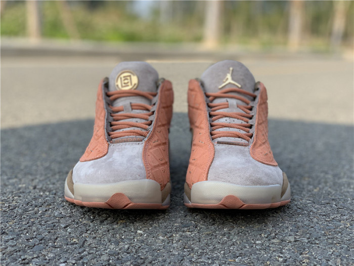 clot x air jordan 13 low sepia stone/canteen-terra blush at3102-200
