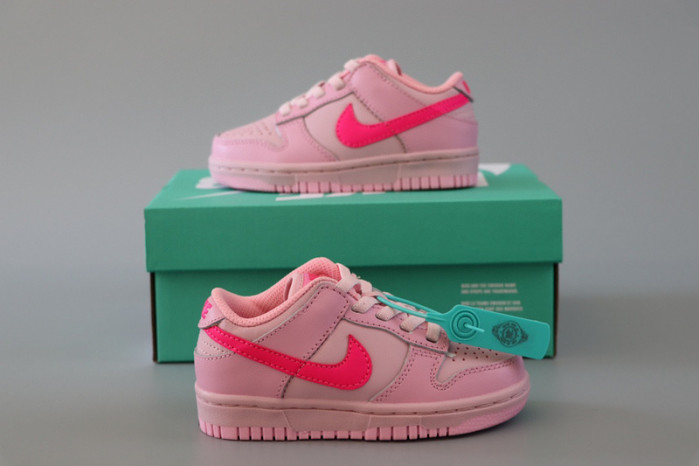 nike dunk low baby/toddler shoes - pink dh9761-600