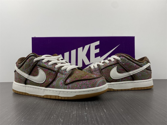 nike sb dunk low pro paisley brown - dh7534-200