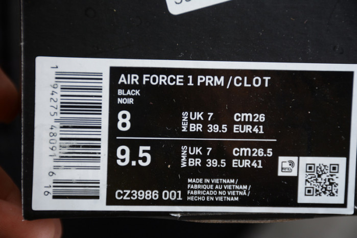air force 1 low fragment design x clot  cz3986-001