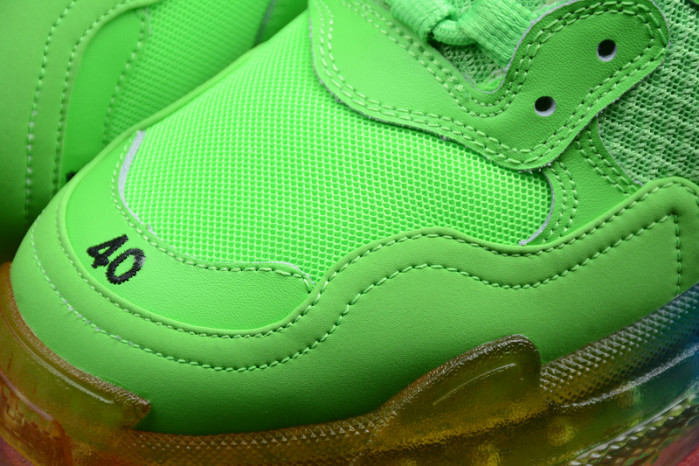 blcg sneaker triple.s.gomma vert-rainbow noir