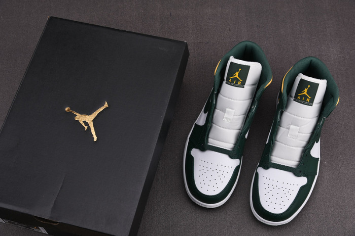 air jordan 1 mid green yellow 554724-371