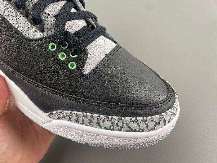 air jordan 3 "black/green glow" ct8532-031