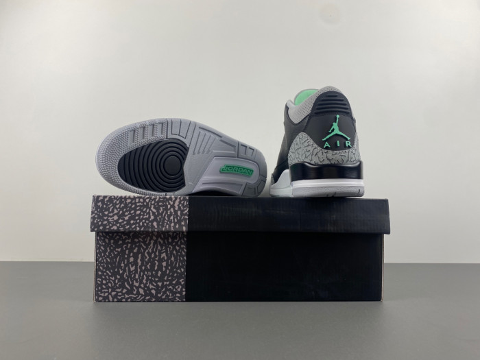 air jordan 3 "black/green glow" ct8532-031