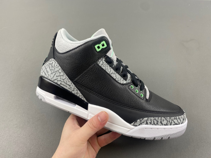 air jordan 3 "black/green glow" ct8532-031