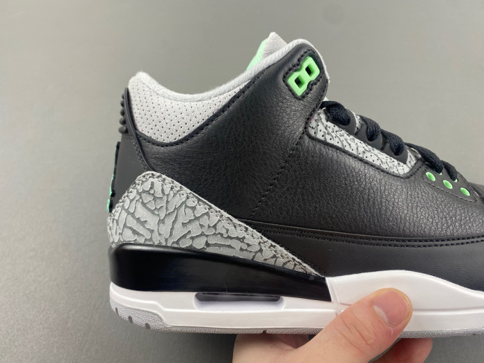 air jordan 3 "black/green glow" ct8532-031