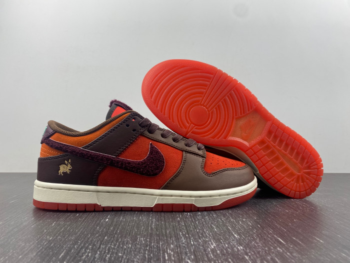nike dunk low year of the rabbit orange fd4203-661