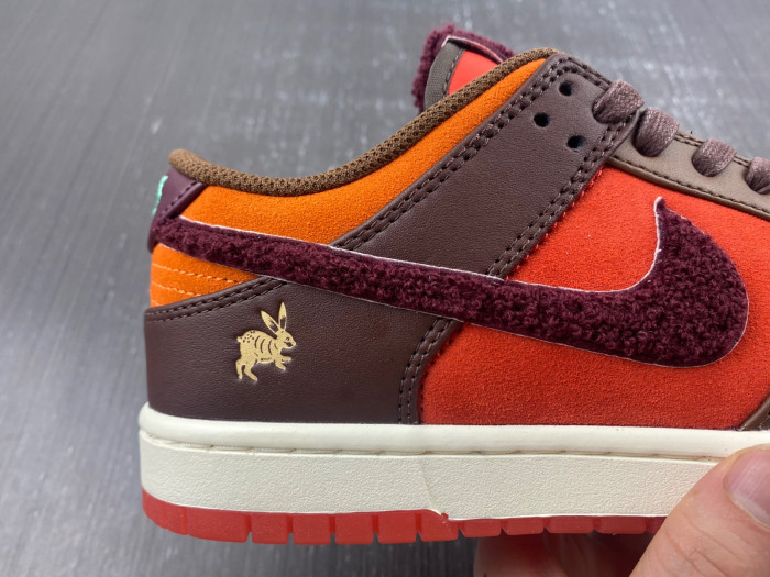 nike dunk low year of the rabbit orange fd4203-661