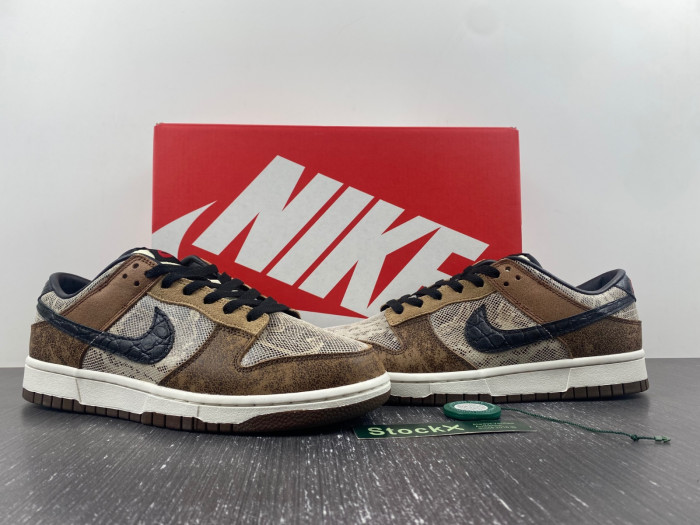 nike dunk low co.jp brown snakeskin fj5434-120