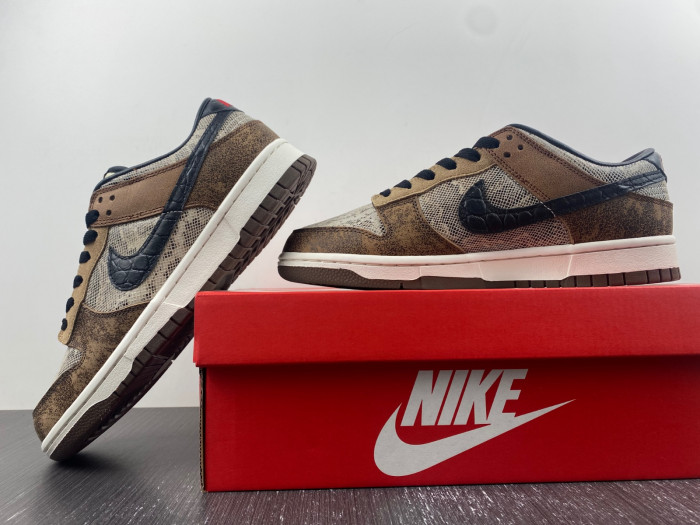 nike dunk low co.jp brown snakeskin fj5434-120