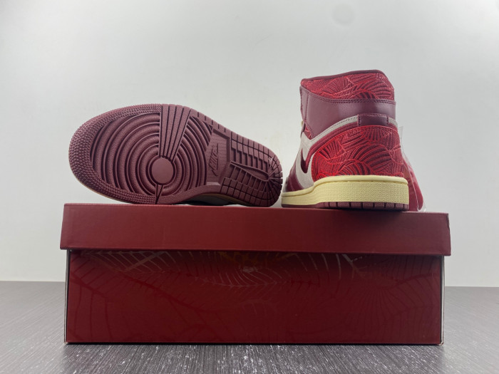air jordan 1 mid se tiki leaf team red dz2820-601