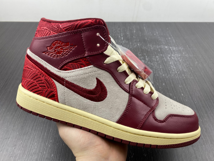 air jordan 1 mid se tiki leaf team red dz2820-601