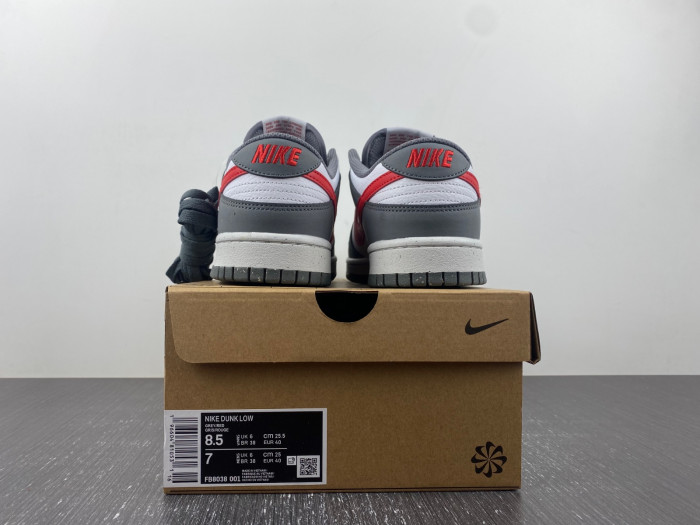 nike dunk low next nature smoke grey light crimson fb8038-001