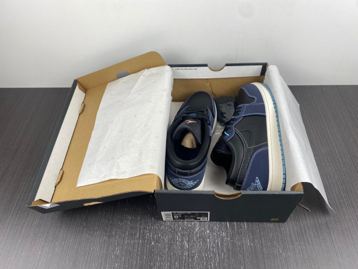 air jordan 1 low navy black snakeskin fj5478-010