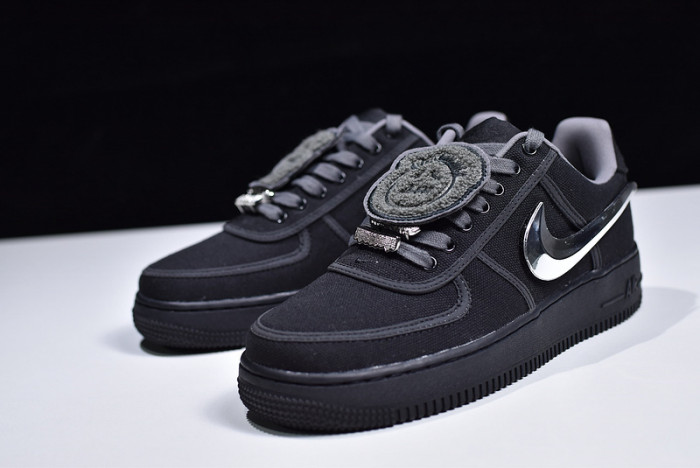 travis scott x nike air force 1 black aq4211-001