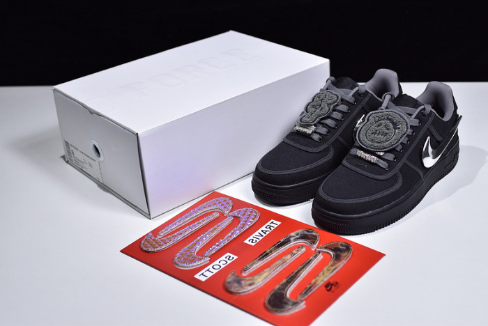 travis scott x nike air force 1 black aq4211-001